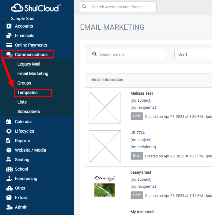 Email marketing templates list