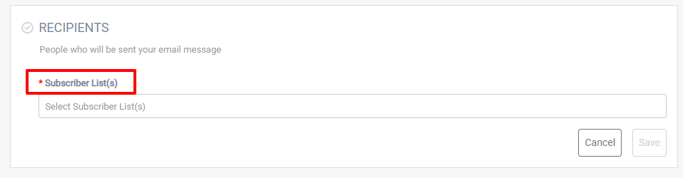 Email recipient selection interface.