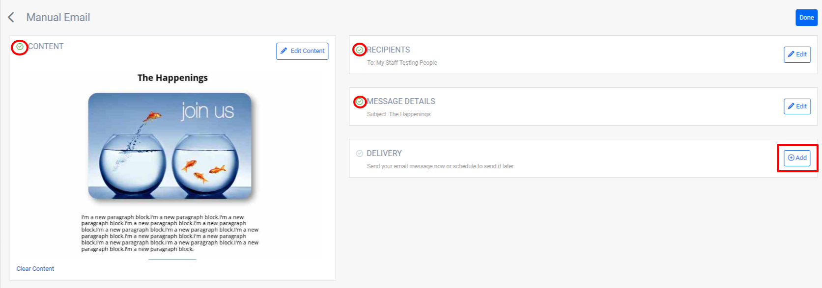 Two fishbowls with goldfish, one jumping.