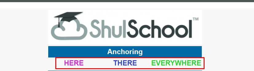 ShulSchool logo with 'Anchoring' text