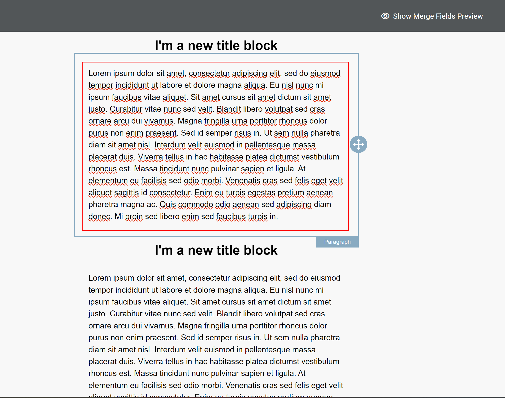 Text block with placeholder text.