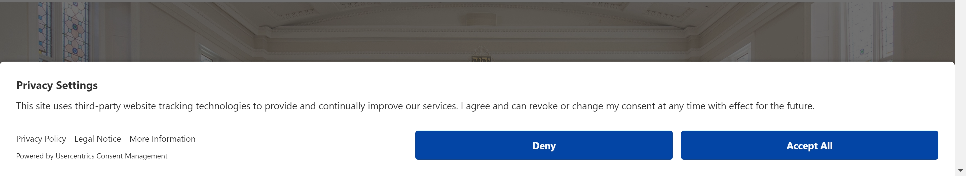 Privacy settings consent options.