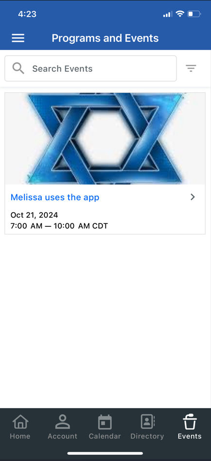 Blue geometric star design