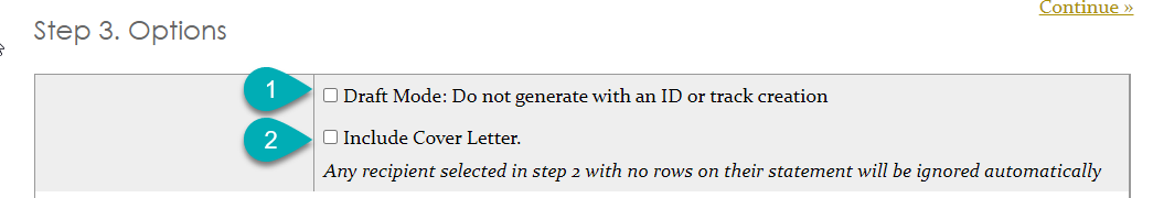 Options for draft mode and cover letter.