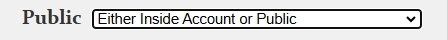 Dropdown menu labeled 'Public'