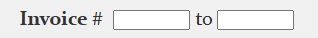 Invoice number input fields