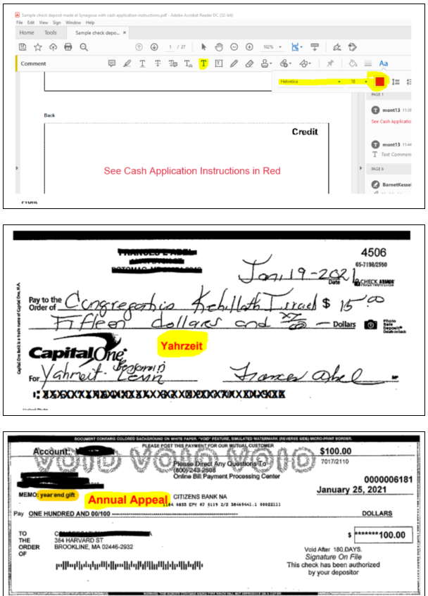 Three checks with highlighted text.