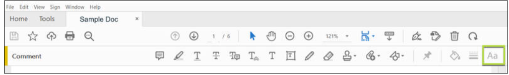 Toolbar with various editing icons.