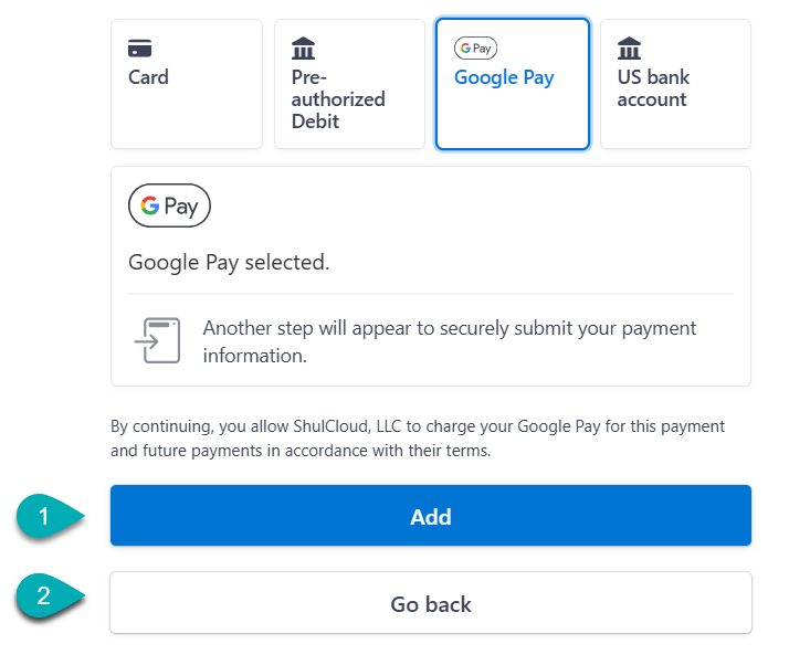 Google Pay selected for payment.