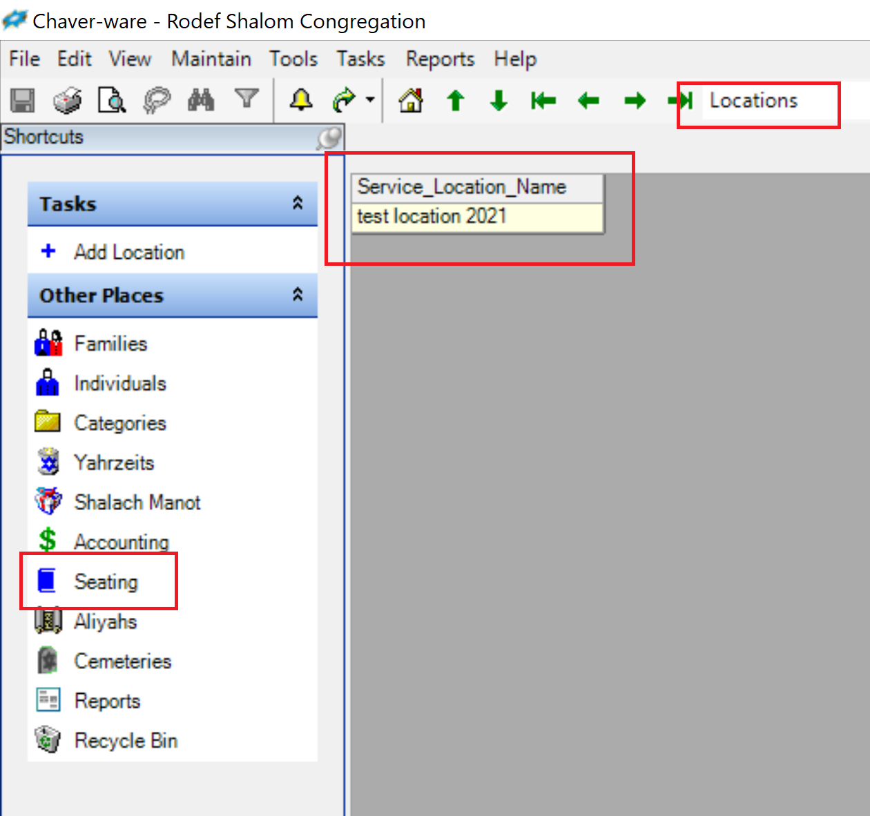 Chaver-ware software interface screenshot