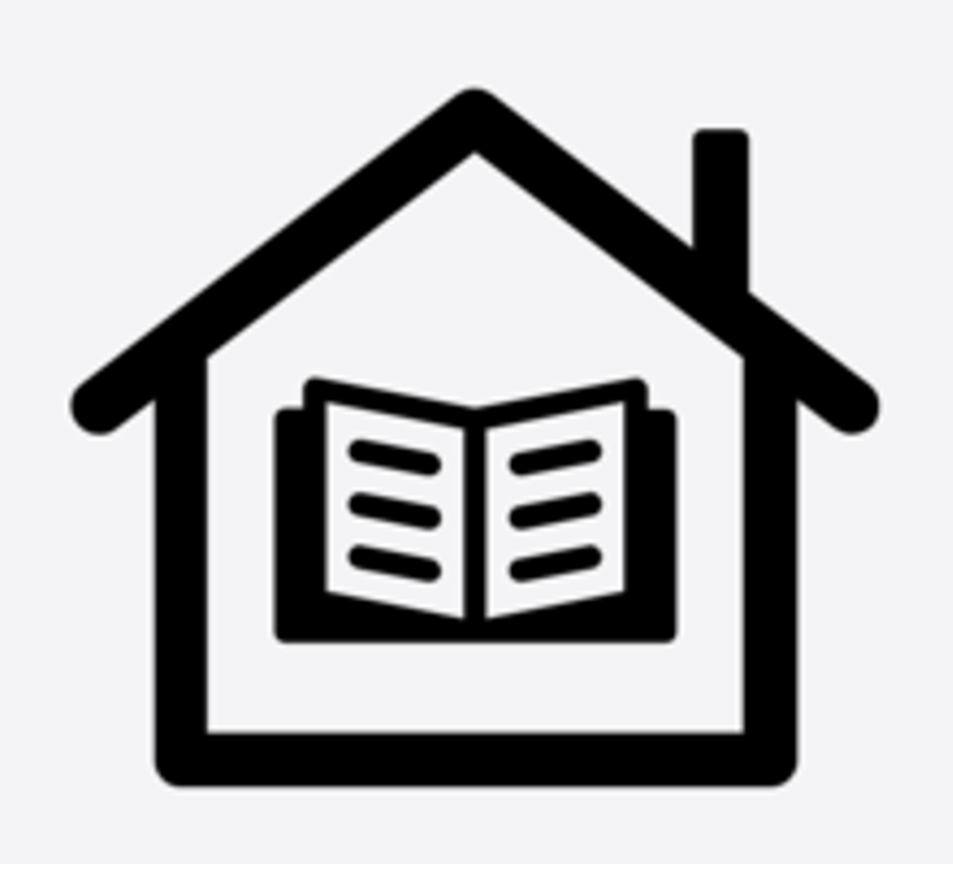 Book inside a house icon