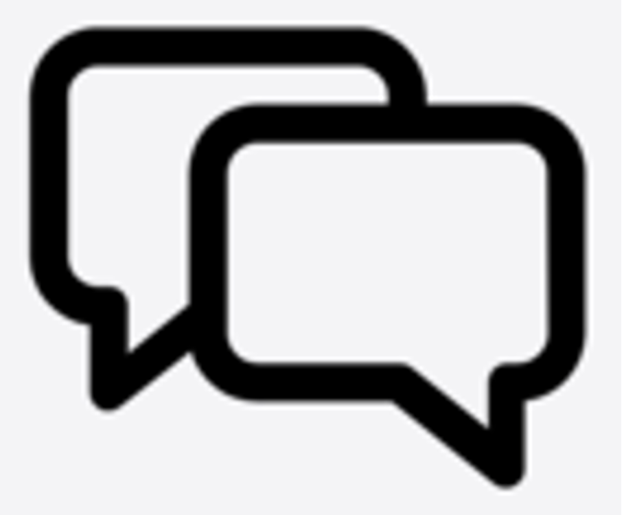 Two overlapping speech bubbles.